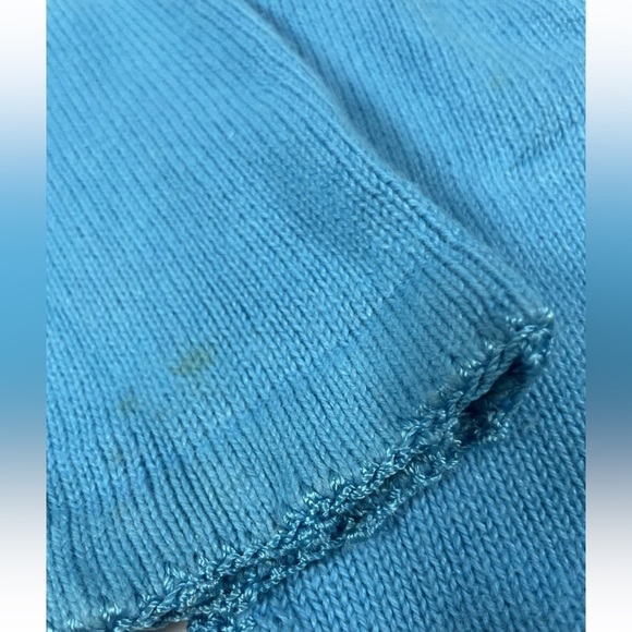 Quacker Factory Embellished Cardigan Sweater XS Sequin Beads Beach Umbrella BLUE - Picture 15 of 16